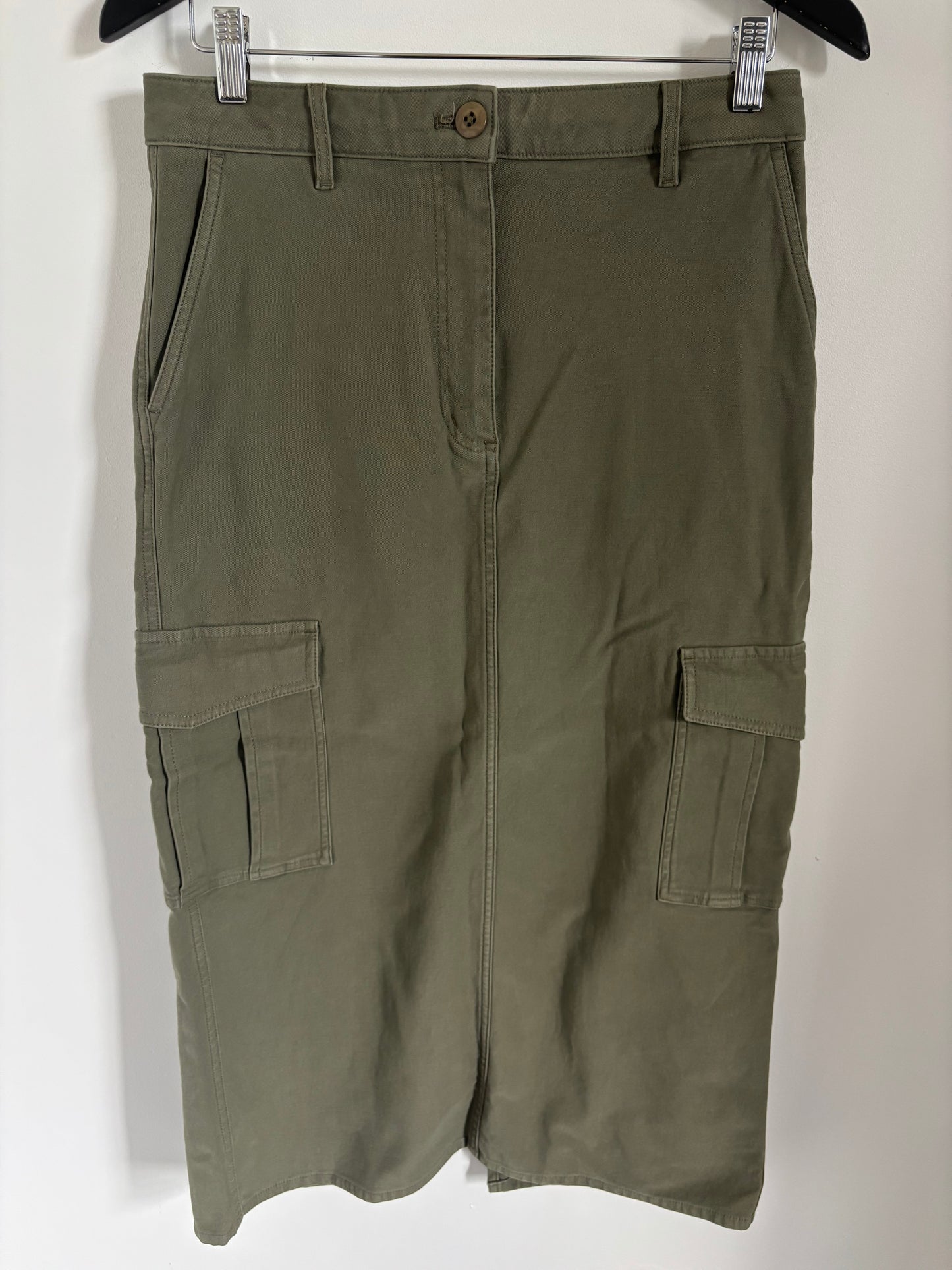 Wilfred / Aritzia Ether Cargo Maxi Skirt in Army Green | 8