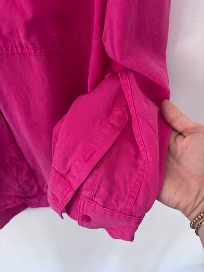 Babaton Pink Tencel Utility Shirt | Sz Small (M100W8)