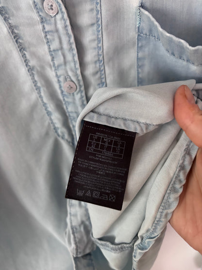 Guess Tencel Light Blue Button Down Top | Sz Large