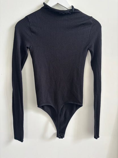 Free People Mara Textured Mock Neck Bodysuit | Sz M/L