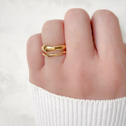 BEJ Stacker Wave Ring Set (sz 6)