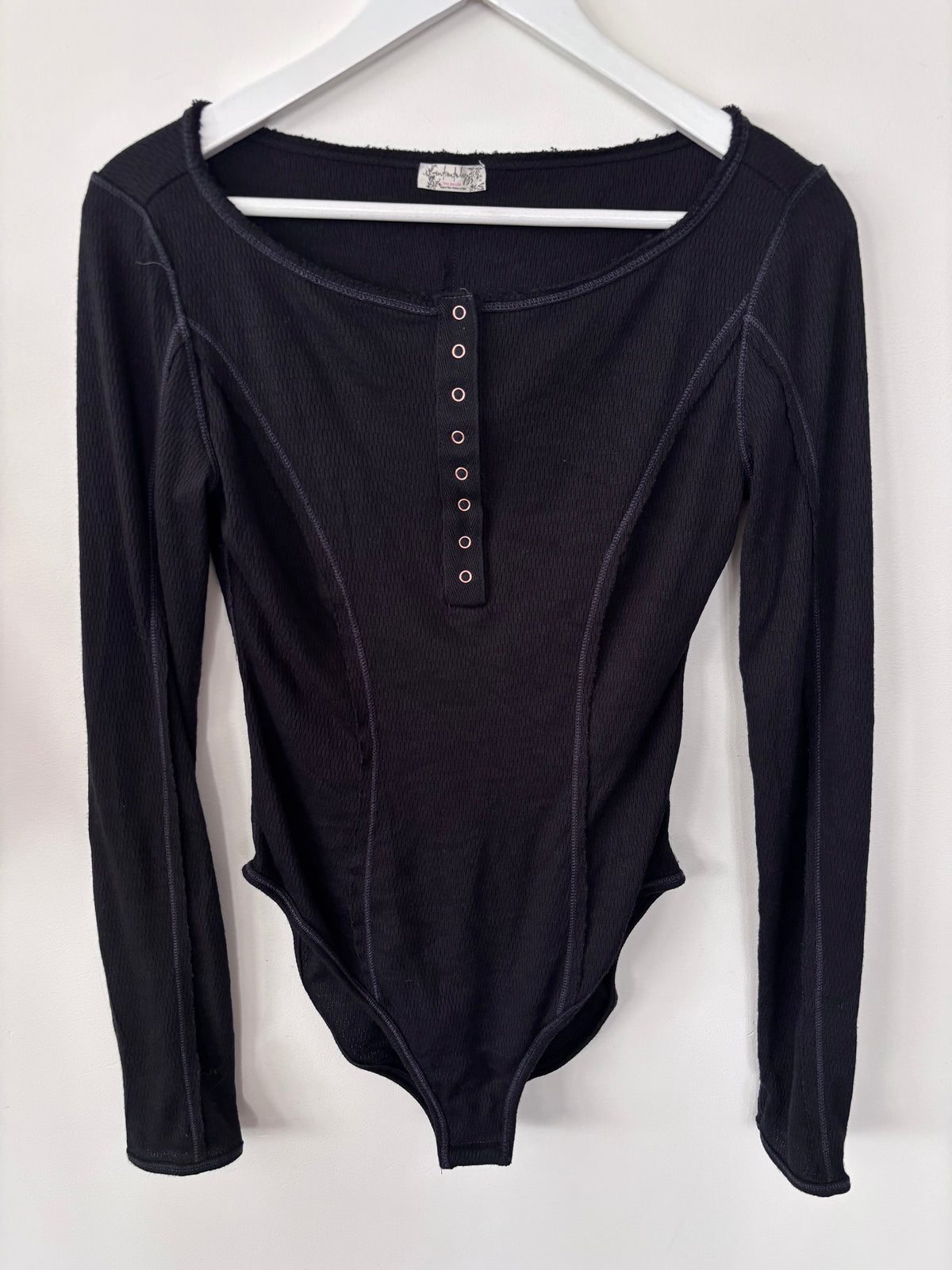 Free People Sloane Bodysuit in Black | Sz Small (oversized)