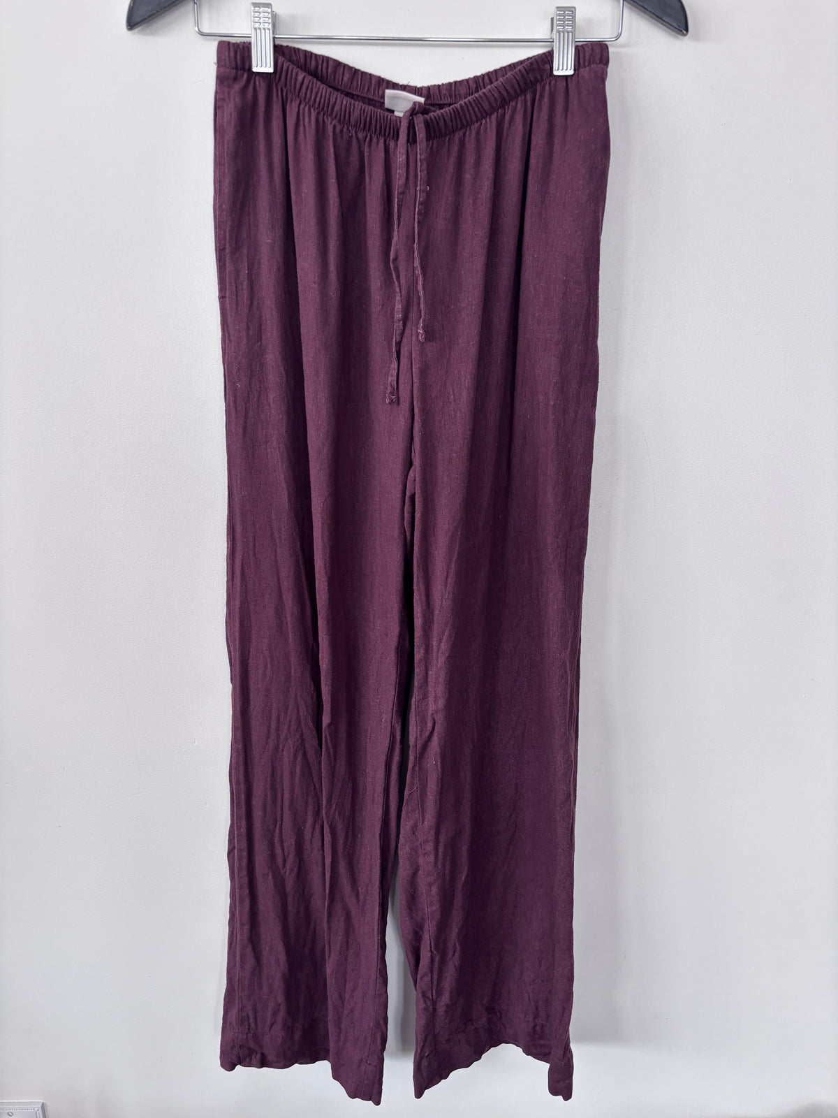 A New Day Linen Blend Brown Drawstring Pants | Sz XS (oversized)