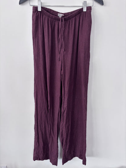 A New Day Linen Blend Brown Drawstring Pants | Sz XS (oversized)