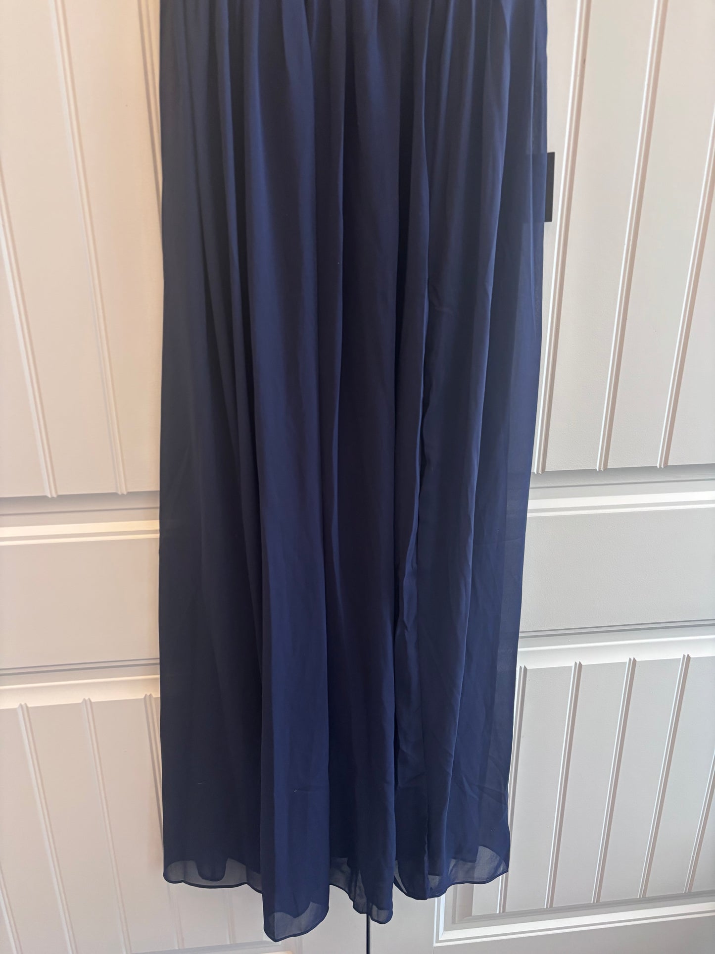 Lulu's Navy Pleated Backless Surplice Maxi Dress| Sz Small