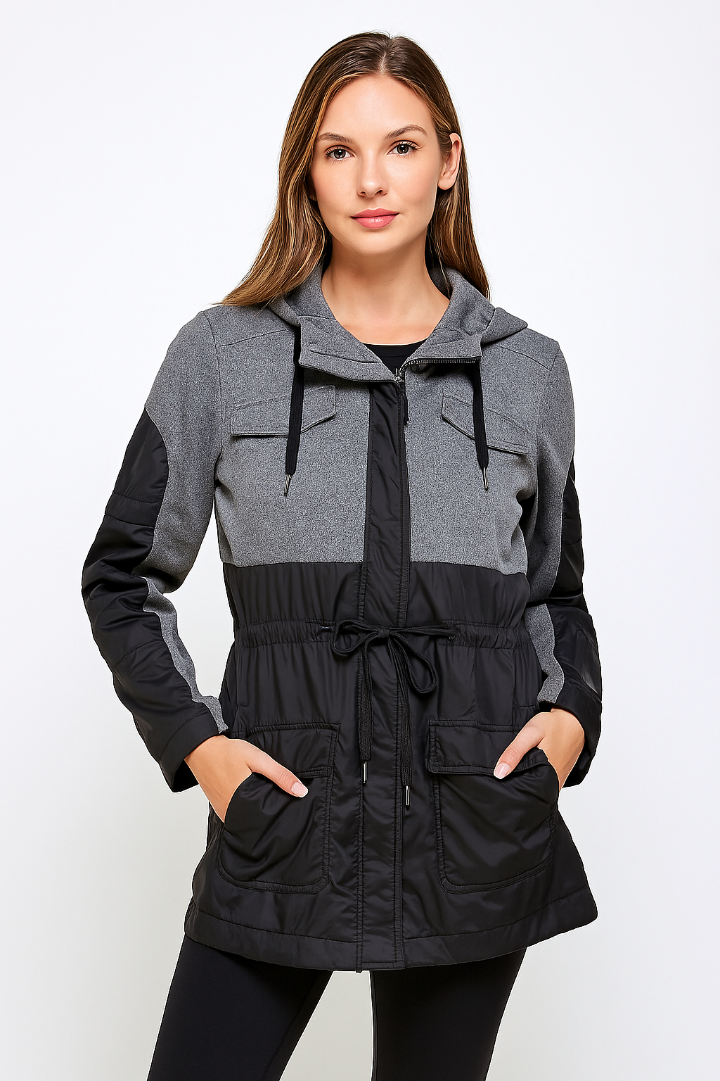 MPG Black Mixed Puffer Jacket | Large (O141C16)