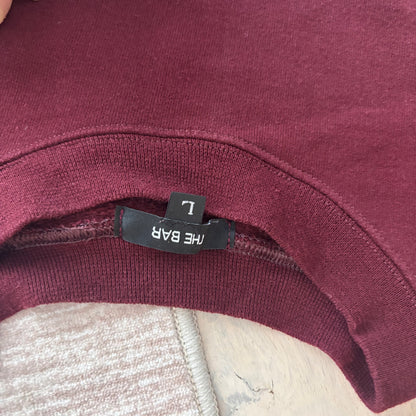 The Bar Maroon Varsity Crewneck Sweater | Sz Large