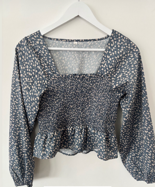 Floral smocked Blouse | Sz Medium (BC5)