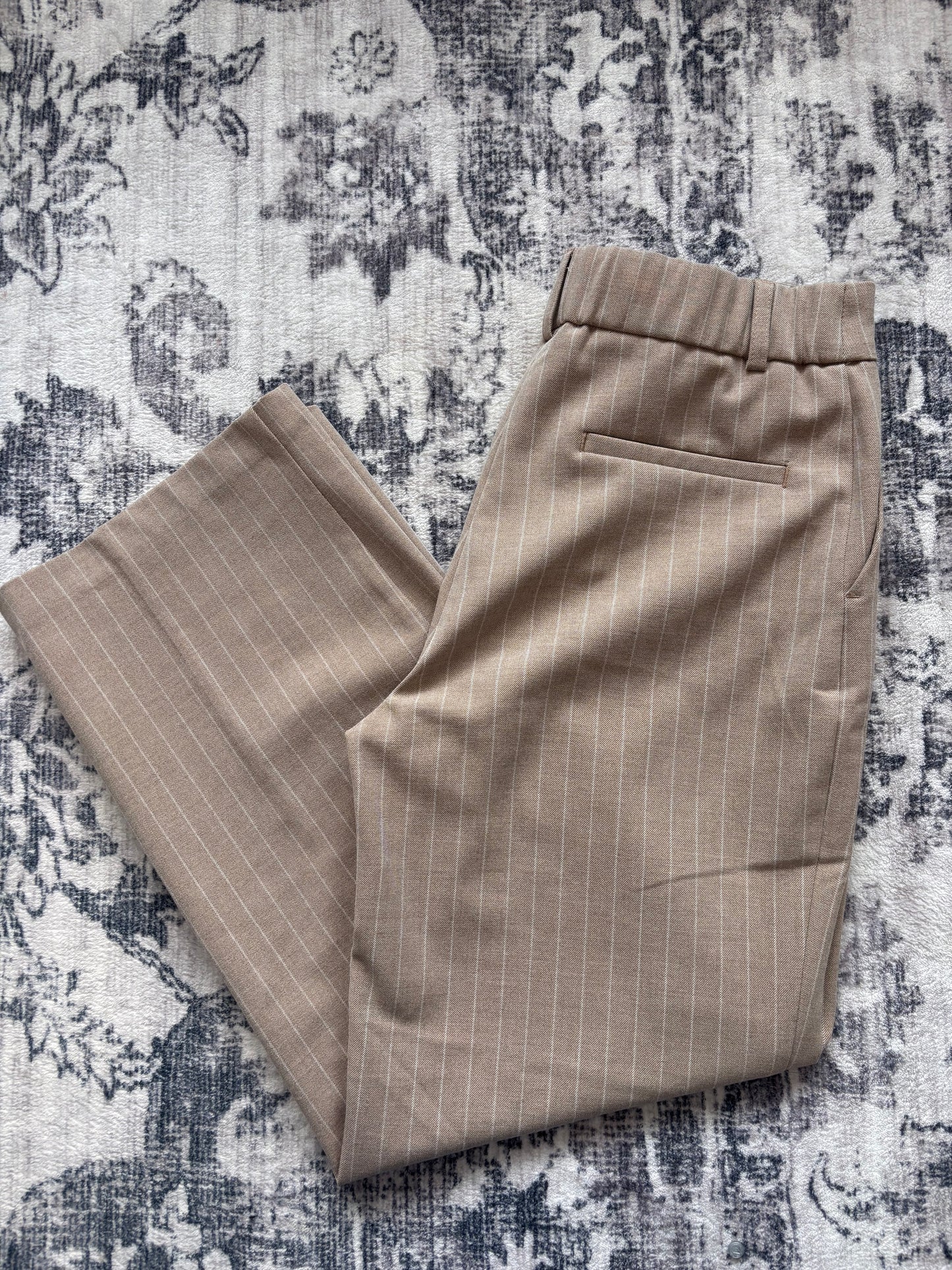 Rachel Zoe Soft Pinstripe Beige Pants | Sz 4