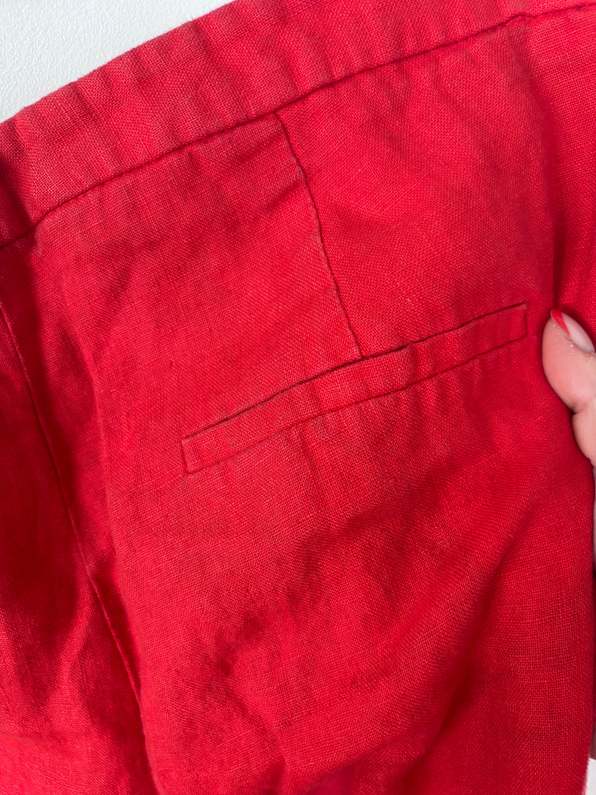 Mango Linen Wide Leg Pants in Red | Sz 10