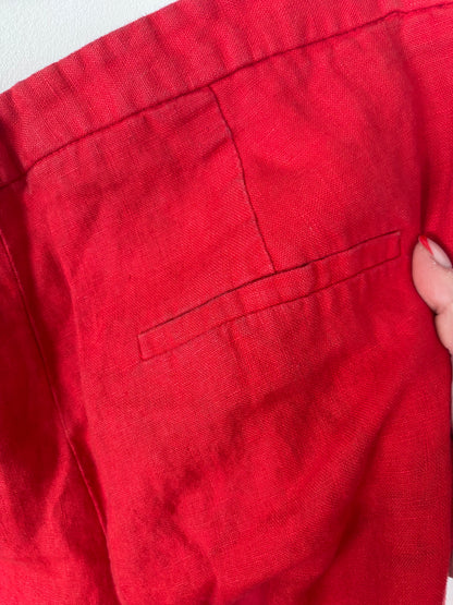 Mango Linen Wide Leg Pants in Red | Sz 10