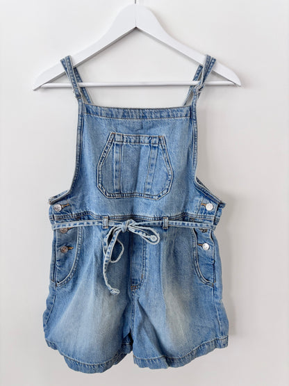 Maurice's Denim Shortalls with Tie Belt | Sz Medium