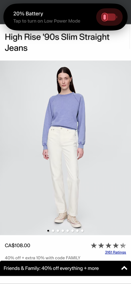 Gap 90s Straight High Rise Ecru Jeans | Sz 30 (M48W3)