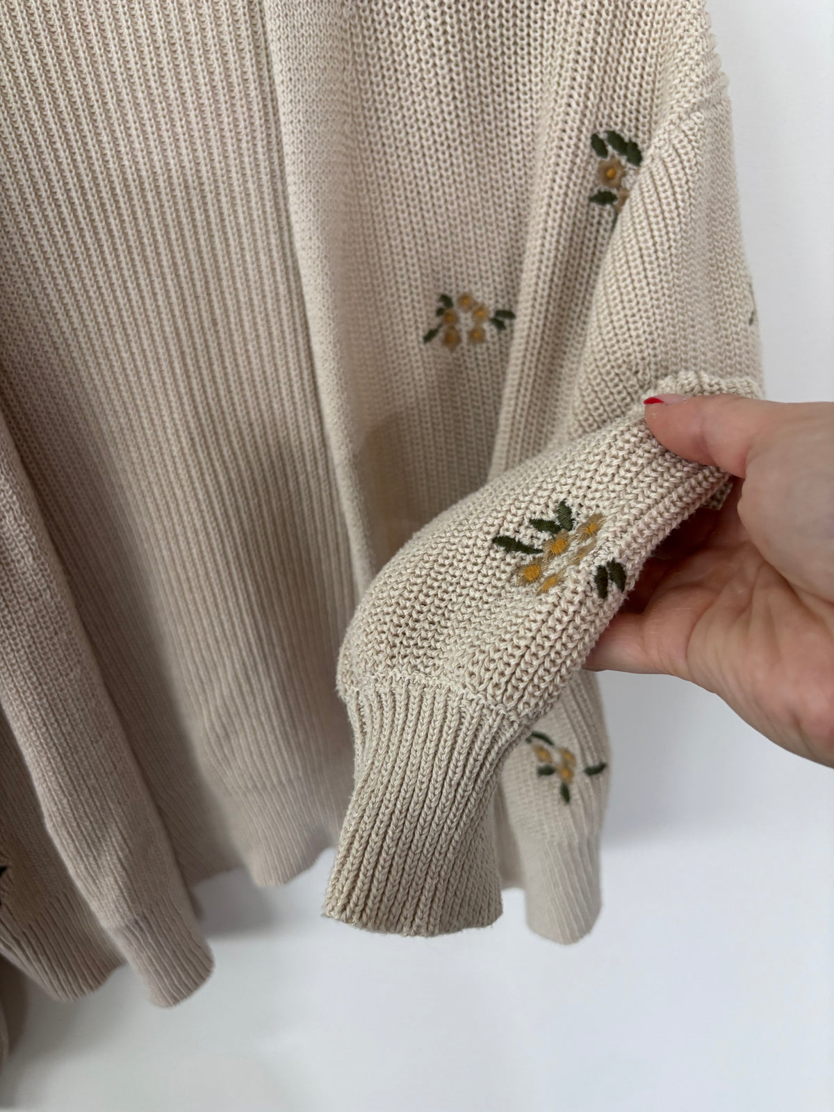 Dex Embroidered Flower Open Cardigan |Sz XS (fits Small)