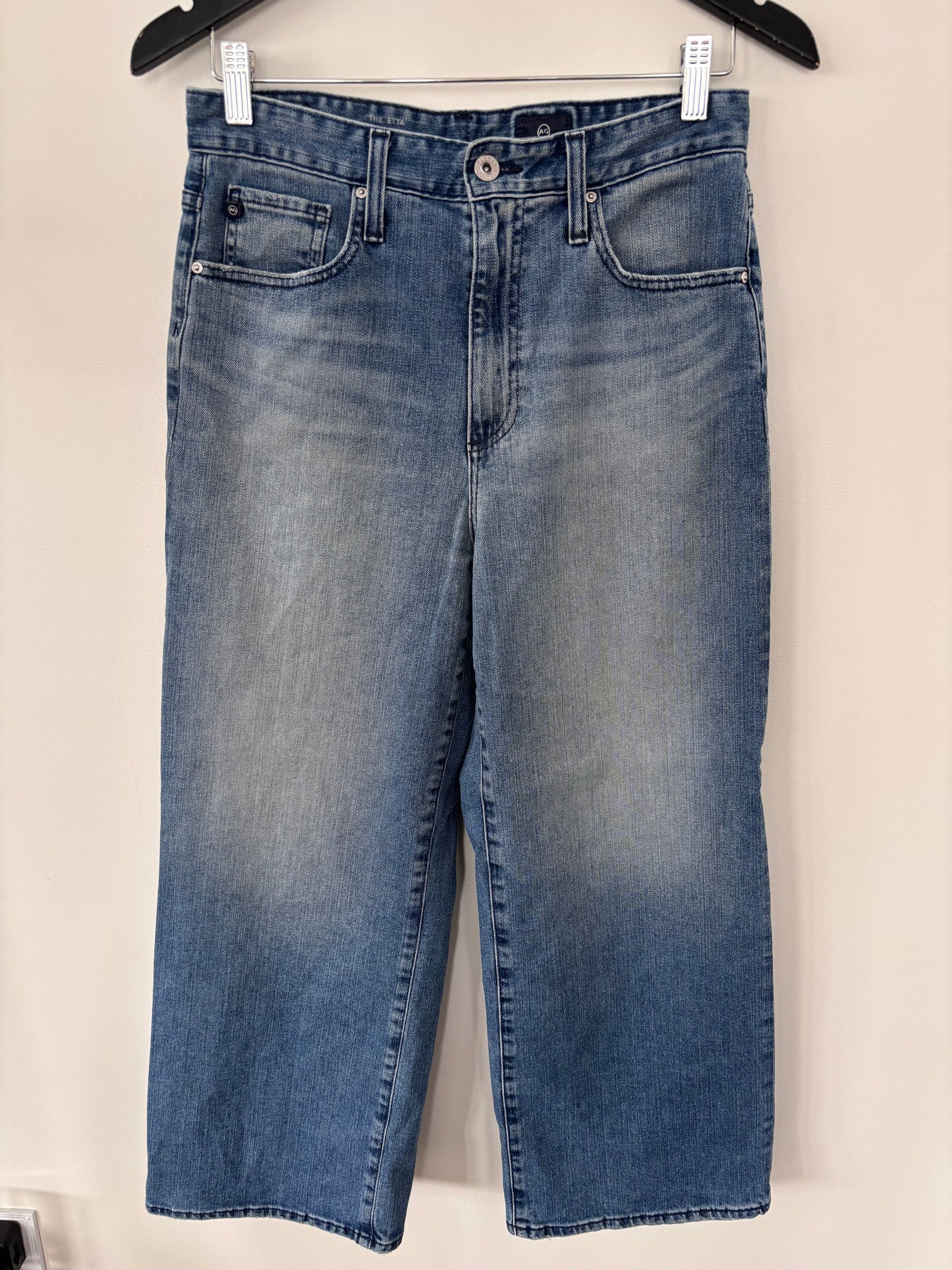 AG Etta High Wide Crop Jeans (med wash) | Sz 29