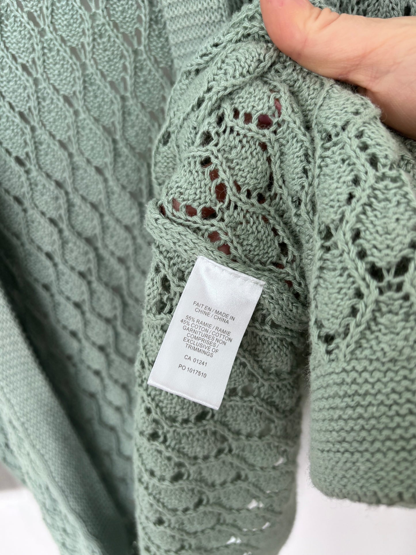 Twik Crochet Mint Green Cardigan | Sz Small (M15W7)