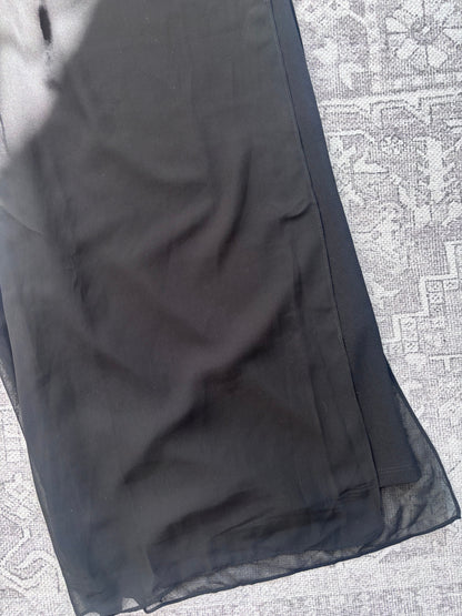 MsGlamour Black Wide Leg Chiffon Layer Pants NWT  | Sz XXL