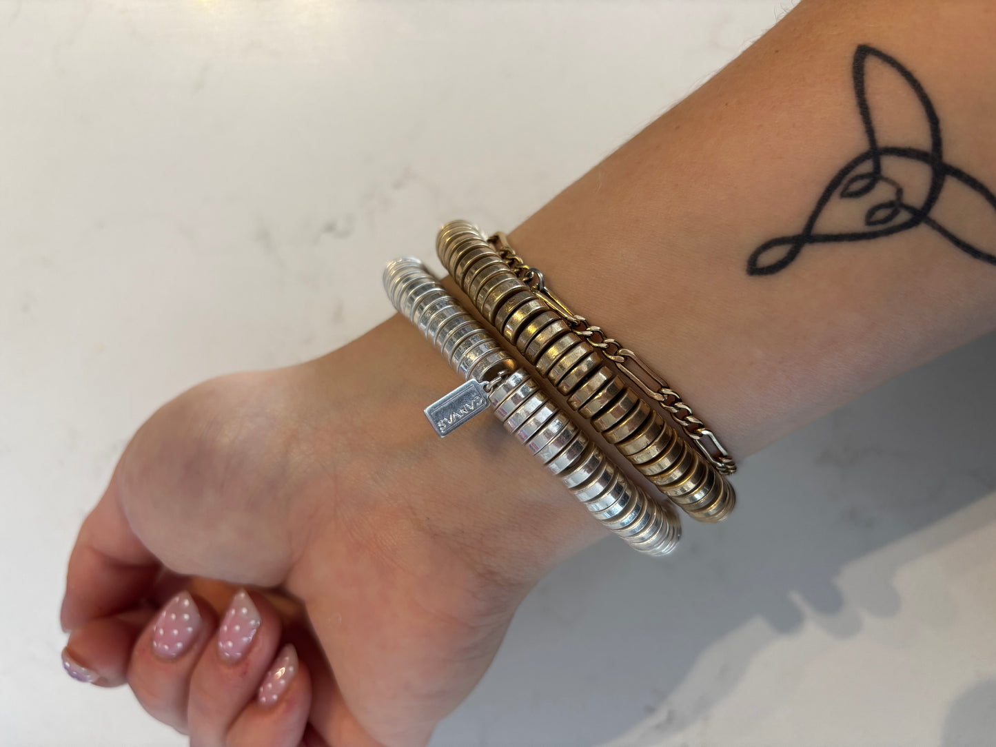 Canvas Laurel Beaded Bracelet (worn gold) New*