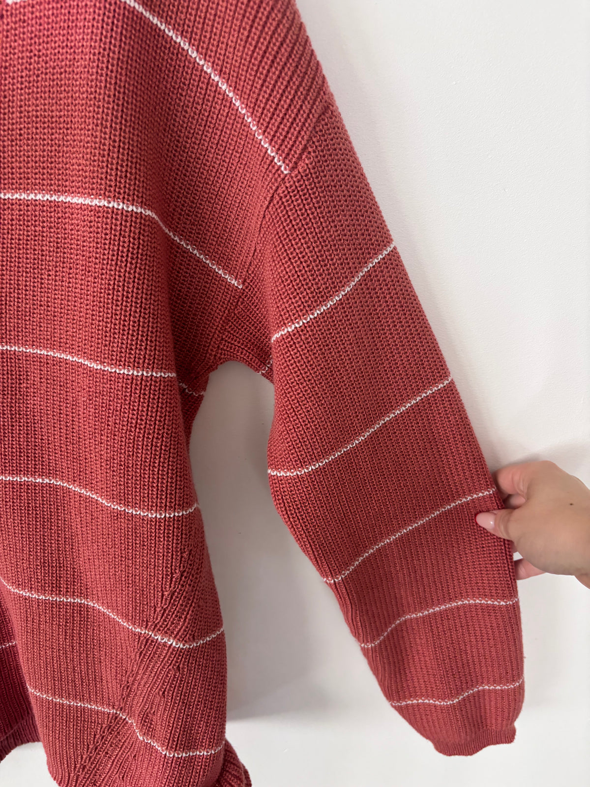 Gentle Fawn Striped Tucker Sweater in Muted Clay Stripe | Sz Medium (oversized)