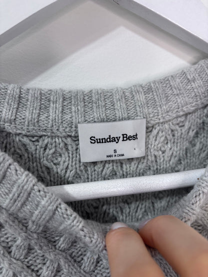 Sunday Best Grey Peggy Knit Sweater | Sz Small (Oversized)
