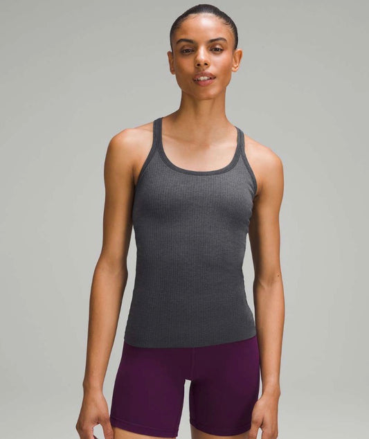 Lululemon Ebb to Street Racerback Dark Grey / Black Tank | Sz 4 or 6 (approx)(M20W3)