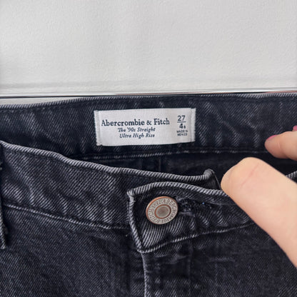 A&F 90s Straight Ultra High Rise Denim | Sz 4 or 27 (CS20W8)