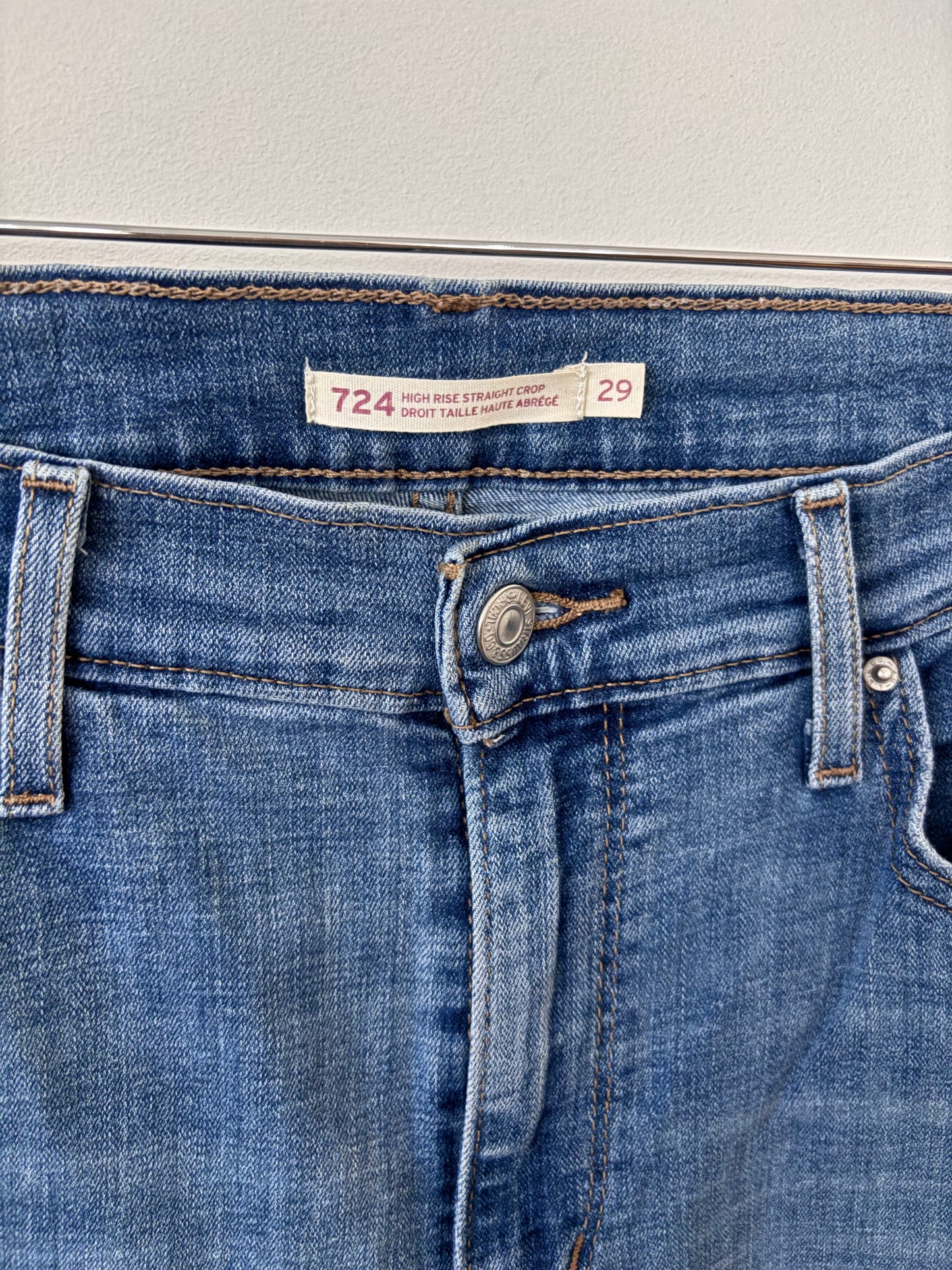 Levi's 724 High Rise Straight Crop Jeans (Stretch) | Sz 29 (F33S6)