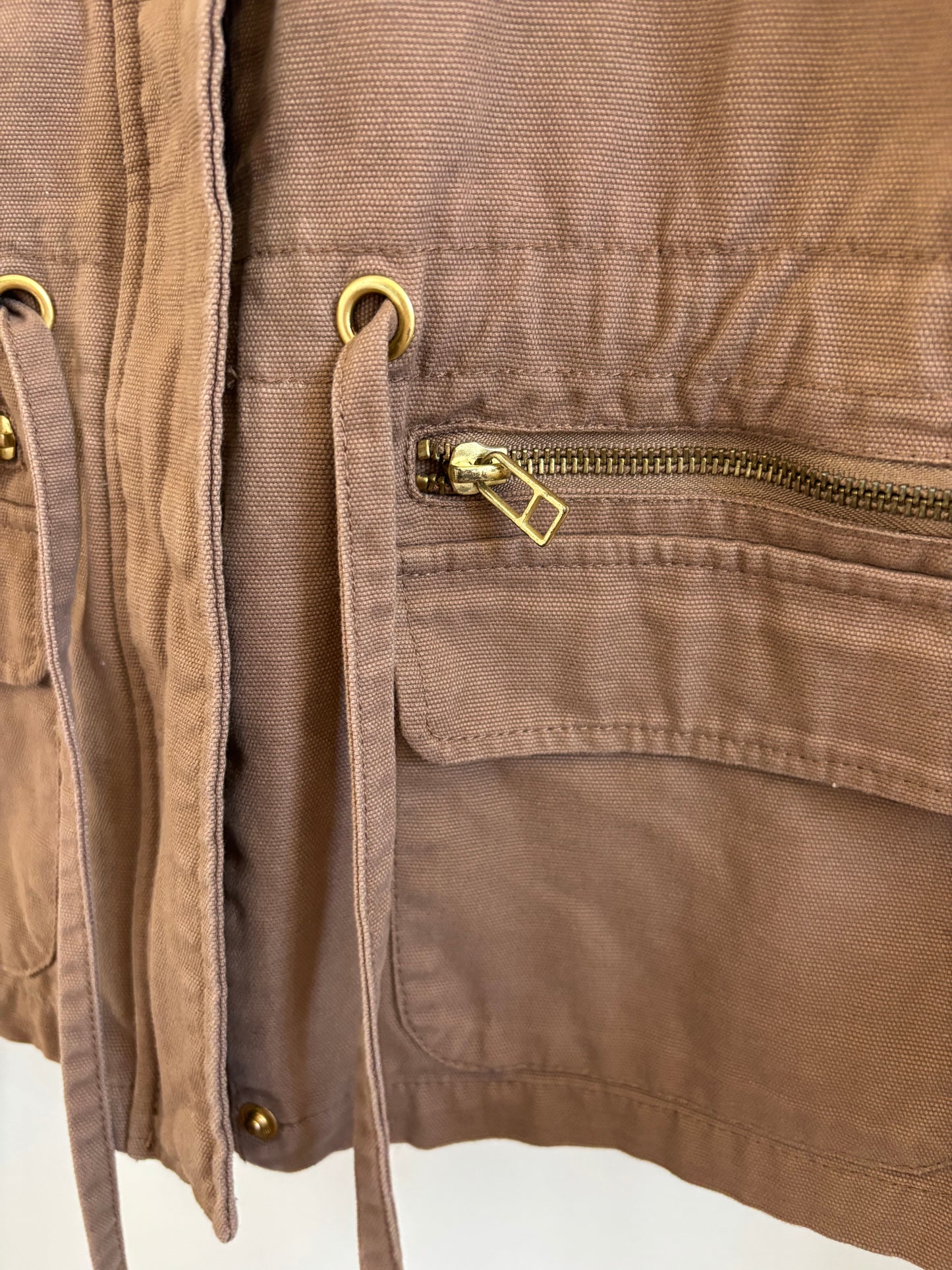 Ashley K High Collar Jacket with Faux Leather Panels | Medium  (O77LP)