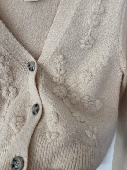 Jessica Simpson Floral Beige Cardigan | Sz Small