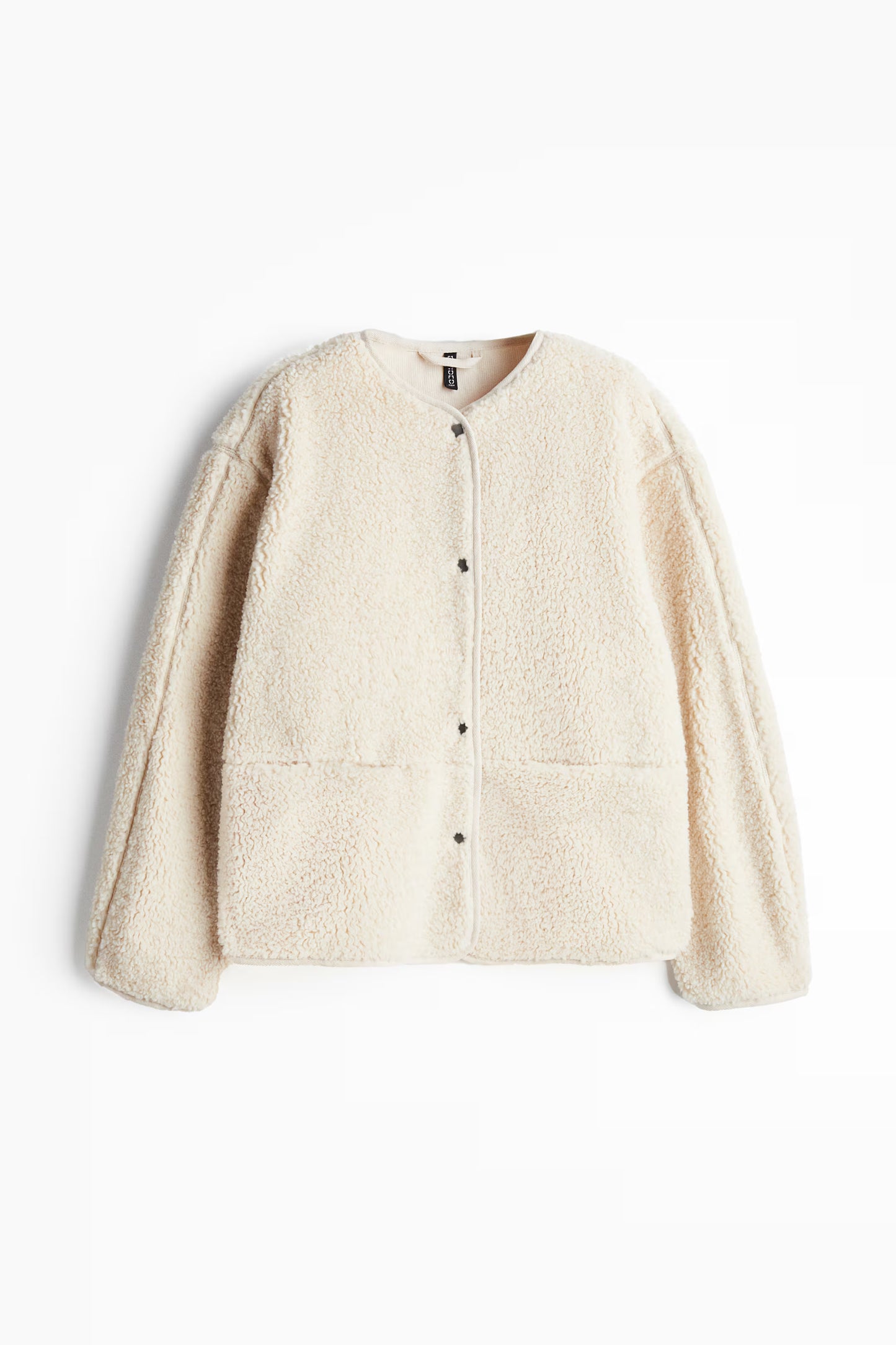 H&M Teddy Fleece Snap Up Jacket | Small (oversized)