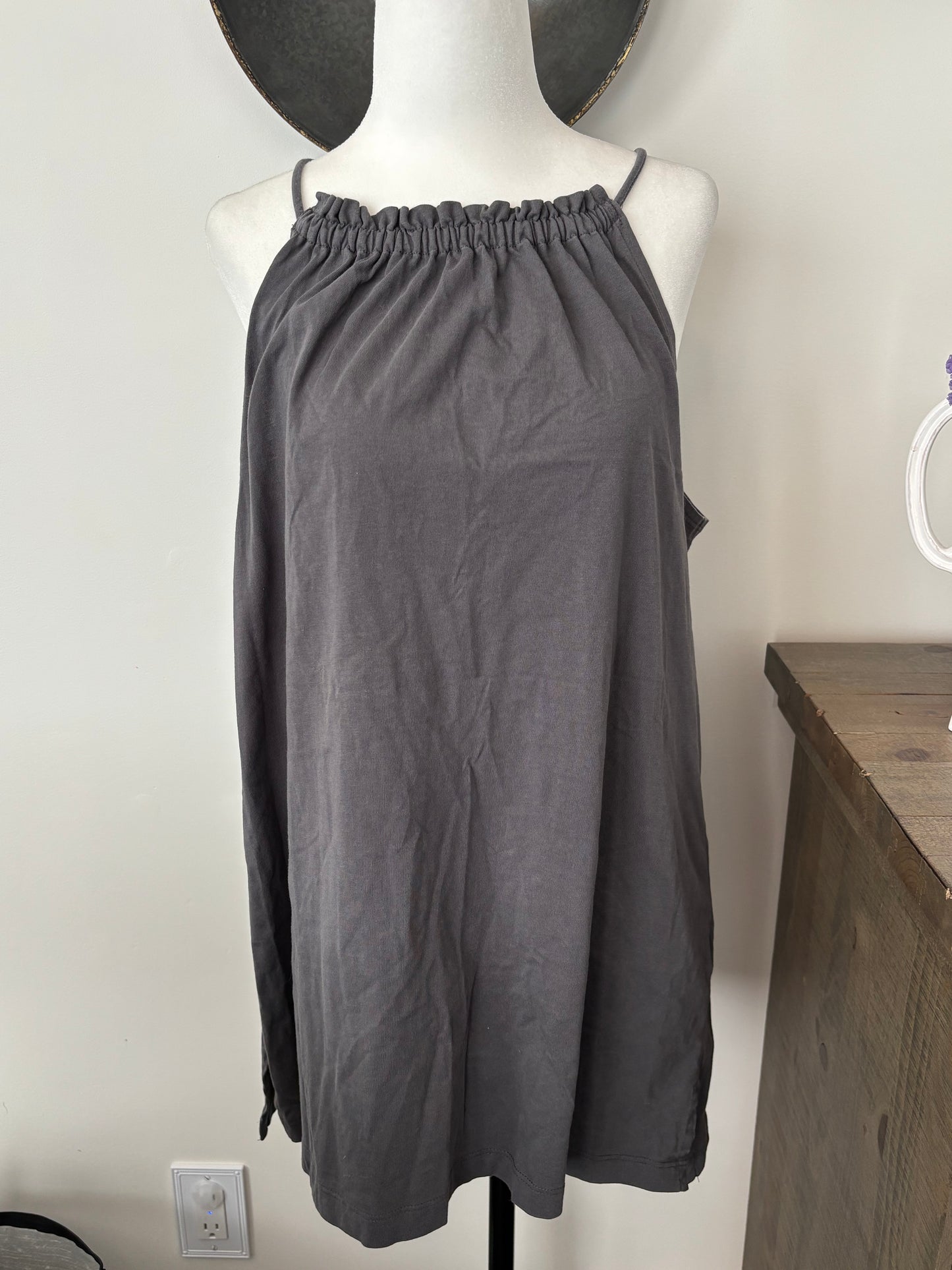 FarWest Grey High Neck Tank | Sz Large (J161N19)