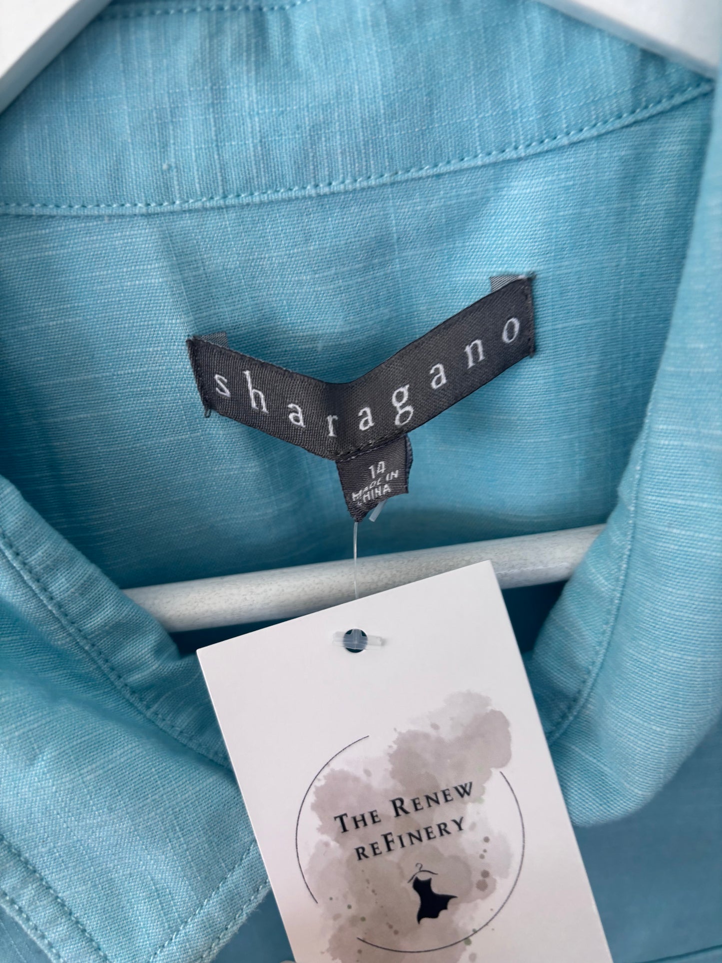 Sharagano Belted Blue Dress | Sz 14 (fits more like large or XL)