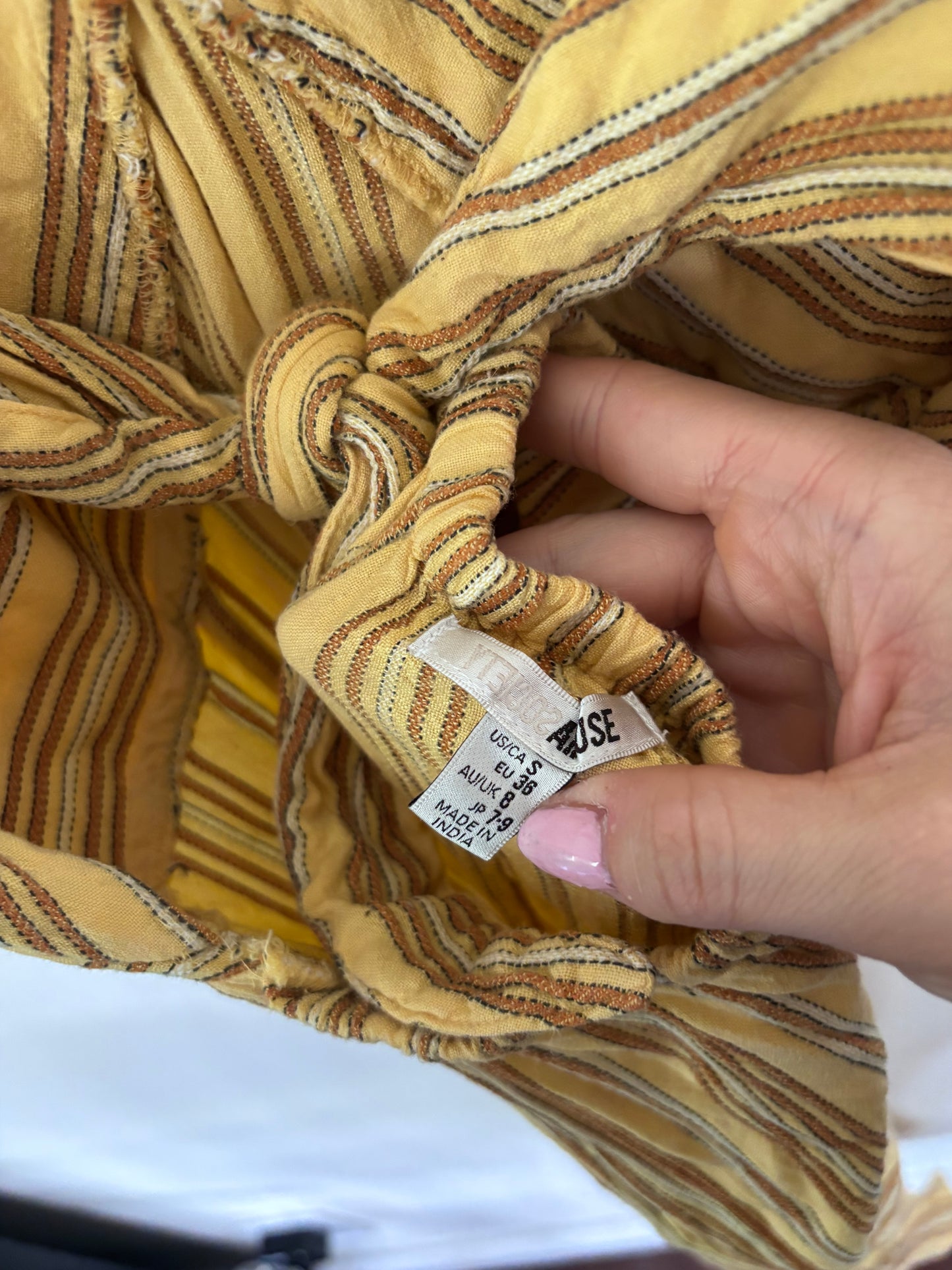 SocietyAmuse / Lulus Yellow Striped Sundress | Sz Small