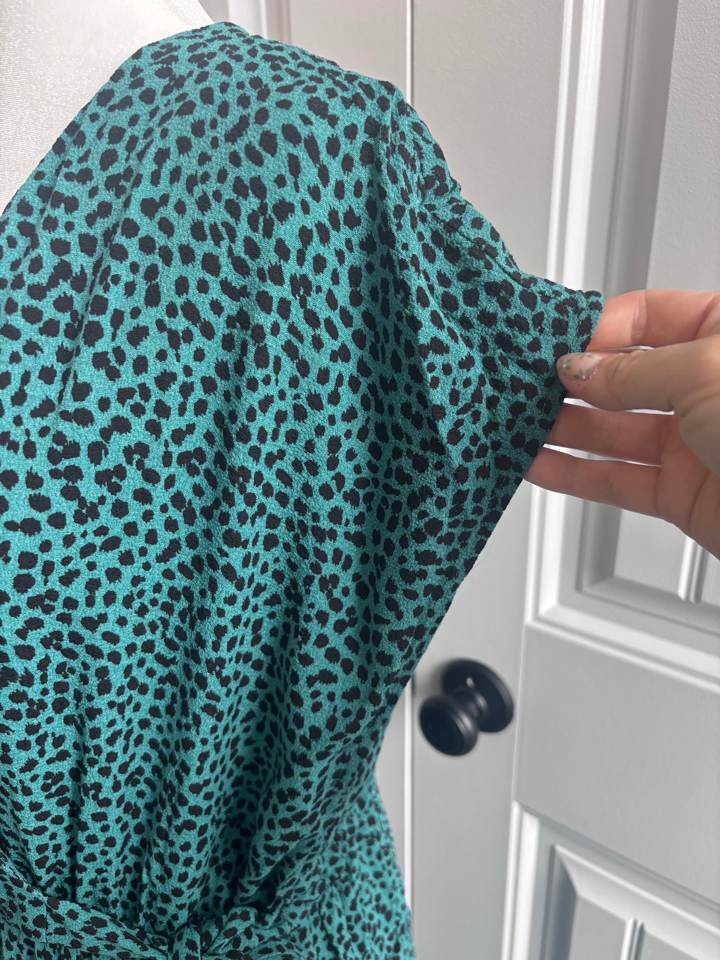 MINKPINK Teal Eyes Wide Wrap Dress | Sz Large