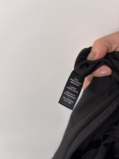 Mono B Black Cropped Pocket Tee Shirt | Sz M/L