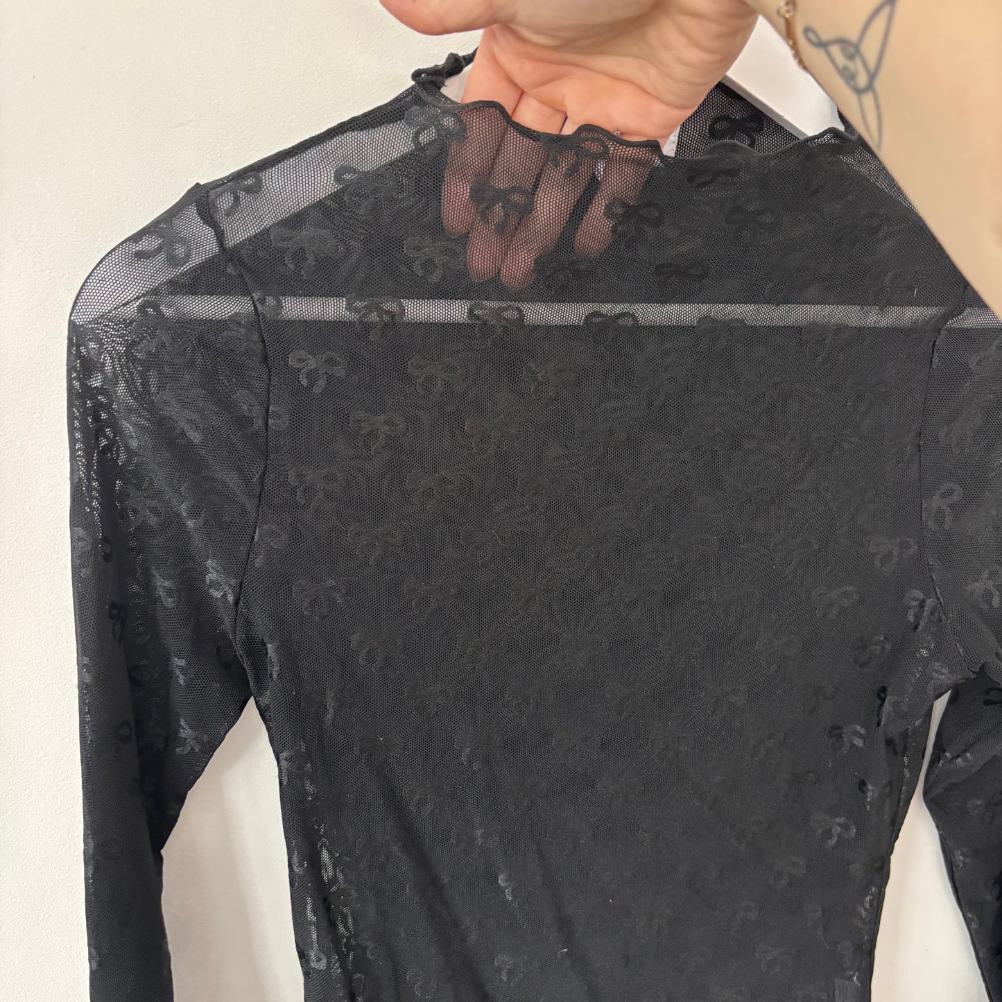 Willow + Root Bow Mesh Top | Sz XS (M166K6)