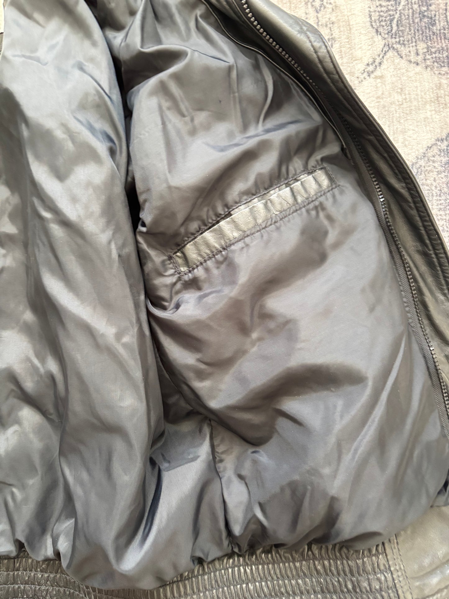 Vintage Protocol Leather Bomber Jacket | Mens Small / Womens Medium or Large (D003R5)