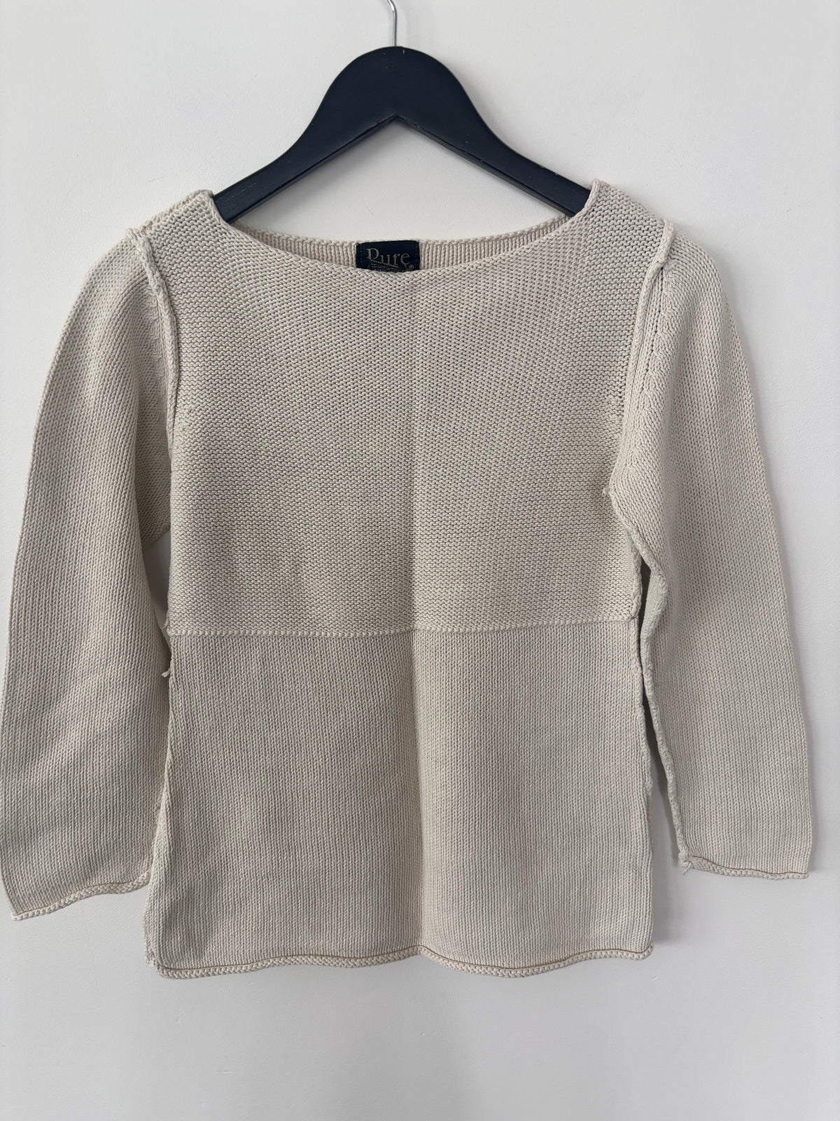 Pure Handknit Beige Sweater | Sz XS/S (would fit small)