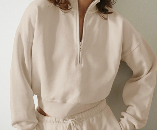 Wilfred Free/Aritzia Cropped Half Zip Sweater | Large