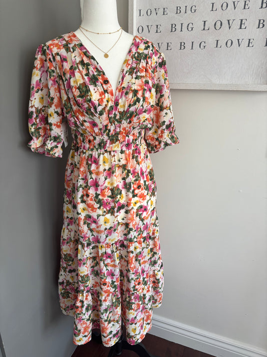 Melloday Tiered Floral Dress | Small
