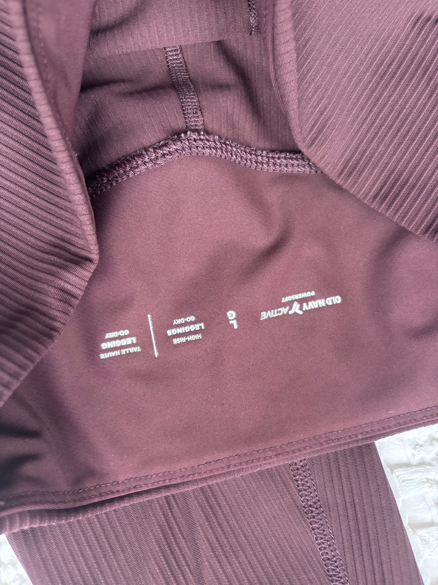 Old Navy Dark Purple/Red Ribbed Leggings | Sz Large (M34W3)