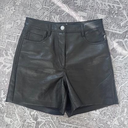 Wilfred Mercury Vegan Black Leather Shorts | Sz 2