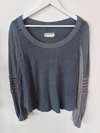 Free People Singing Cable Cuff Weathervane Combo Shirt | Sz Small (slightly oversized)
