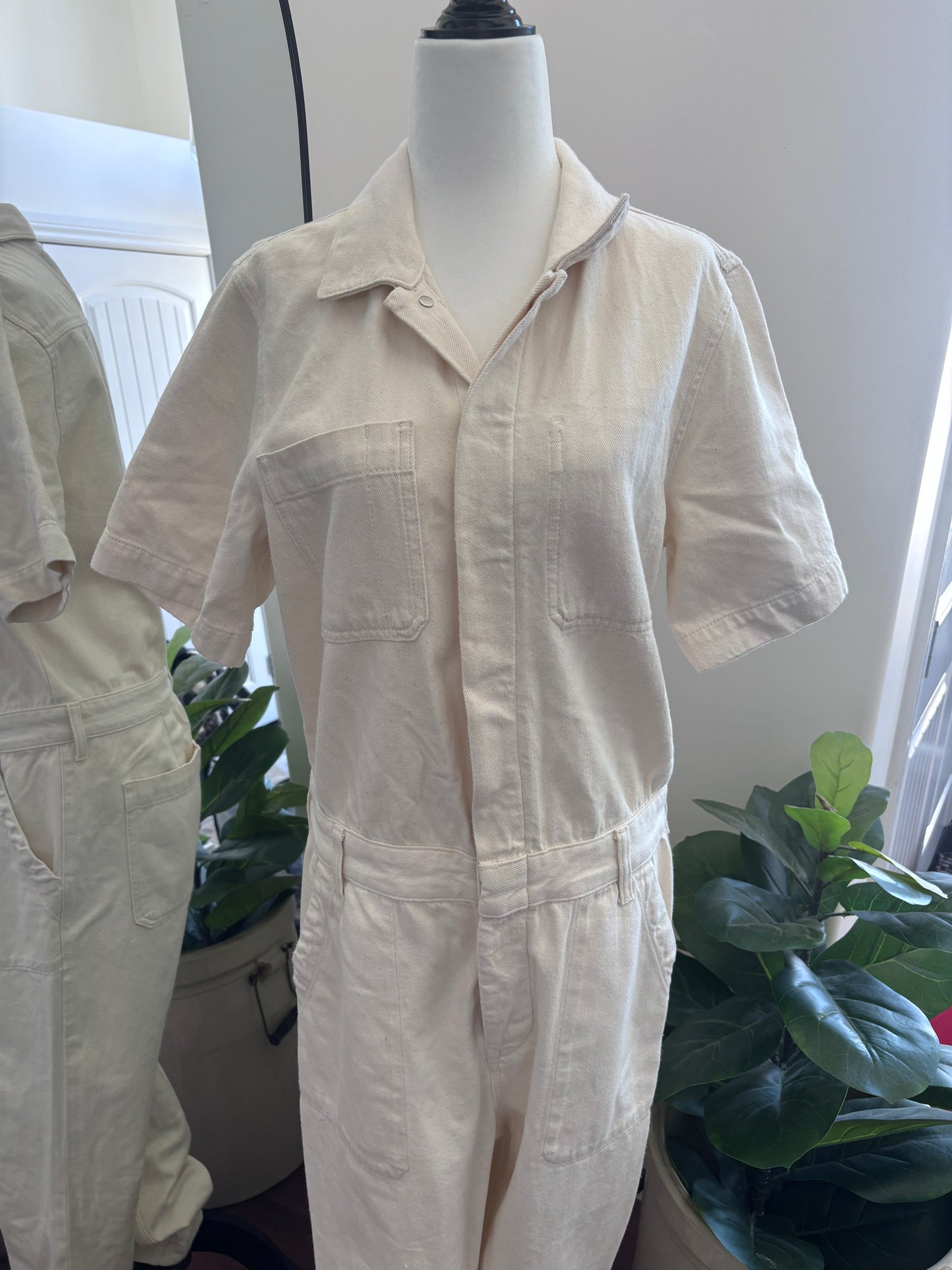 Everlane Short Sleeve Denim Coveralls | Sz 10