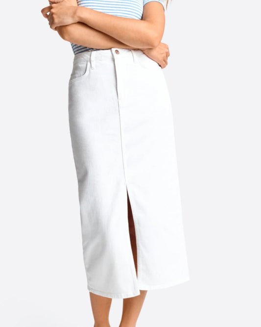 H&M Cream Denim Front Slit Skirt NWT | Sz XL