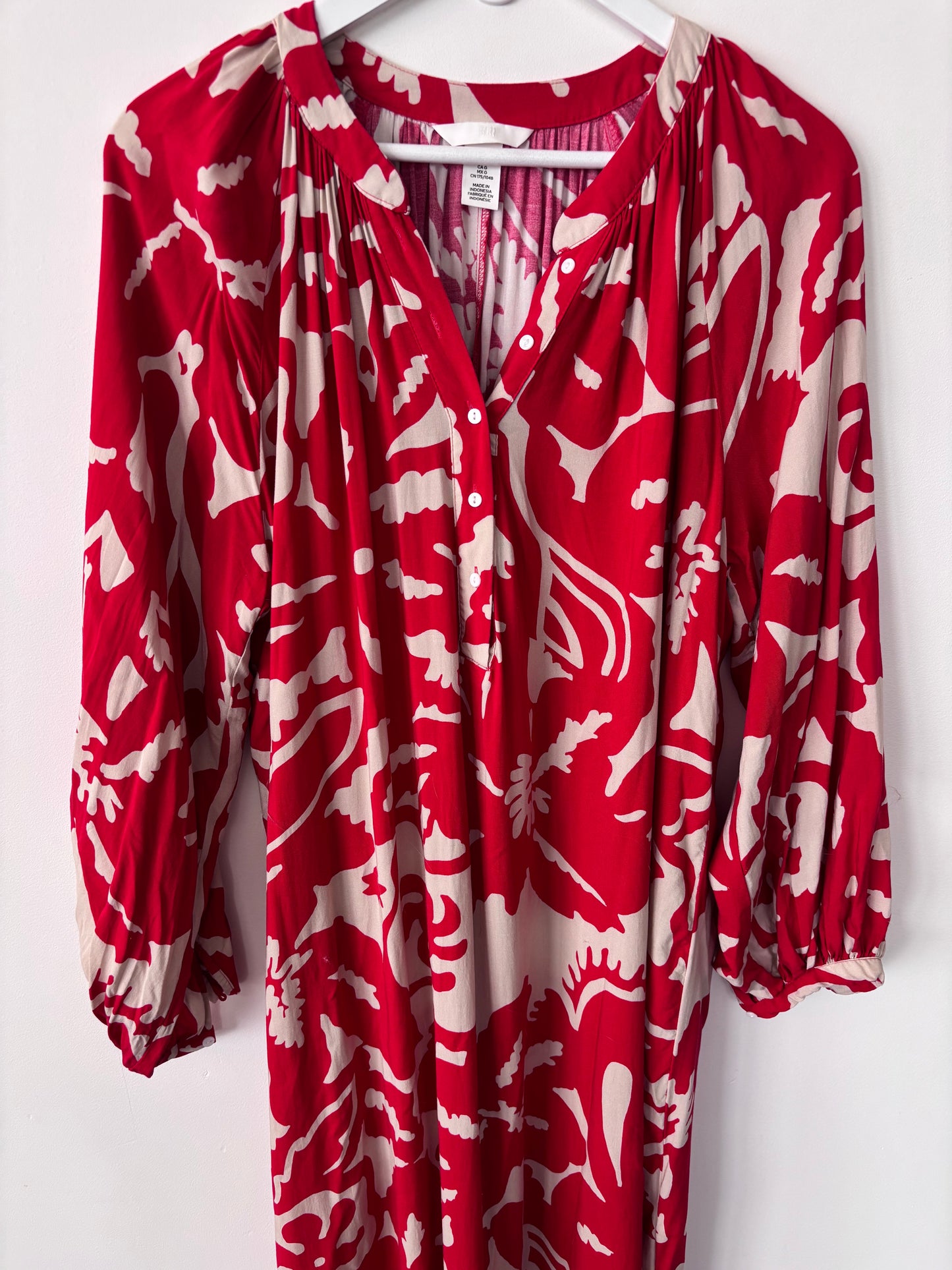 H&M Printed Balloon Sleeve Dress | Sz Large
