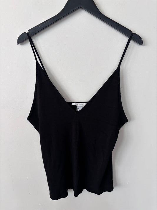 H&M Ribbed Black V Neck Cami | Sz XL