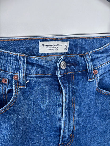 A&F Ankle Straight Ultra High Rise (medium/dark wash) | Sz 4 or 27 (CS21W8)