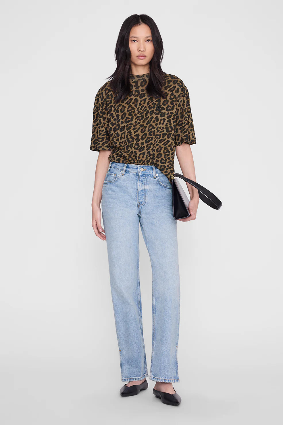 Anine Bing Avi Leopard Print Tee | Sz XS (Fits like Medium)(AC1)