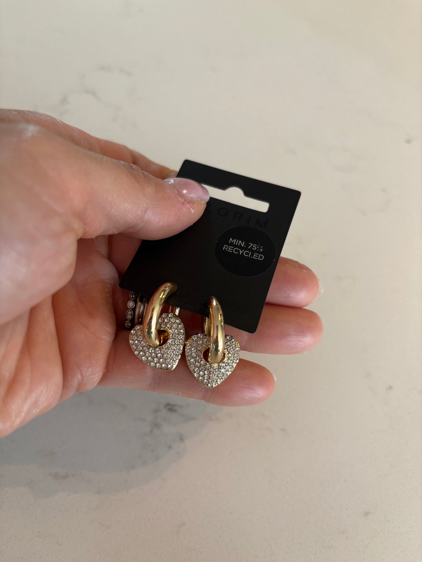 New Pilgrim DUNE crystal earrings gold-plated